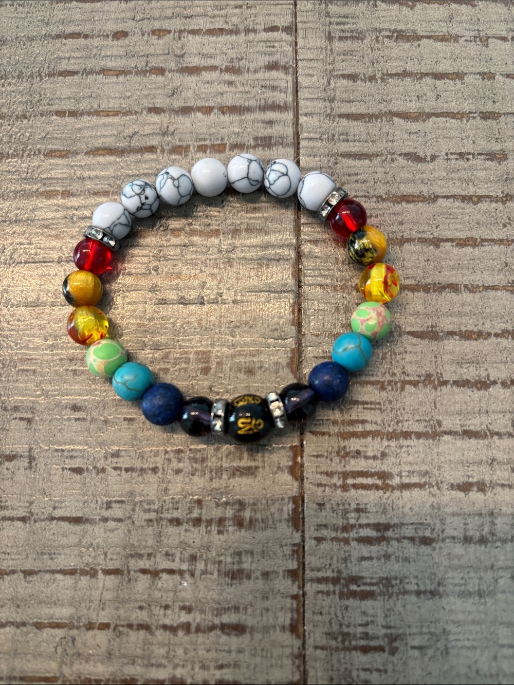 7 Healing Chakras Multicolored Beaded Stretch Bracelet